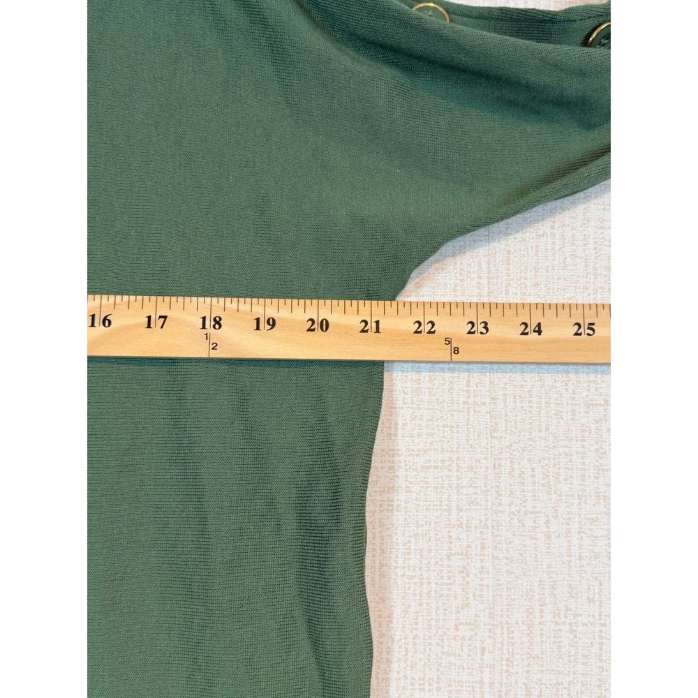 Cable & Gauge Womens XL Myrtle Green Boat‎ Neck Button Shoulder Knit Sweater NEW
